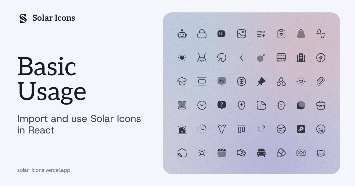 Basic Usage | Solar Icons