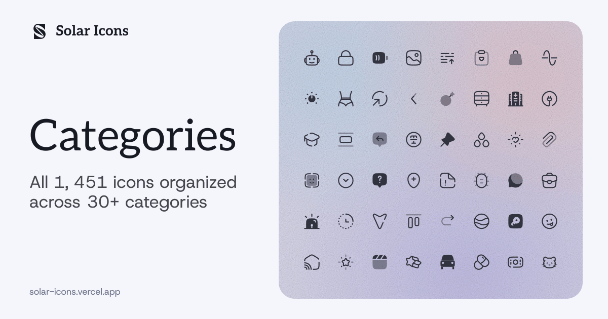 Categories | Solar Icons